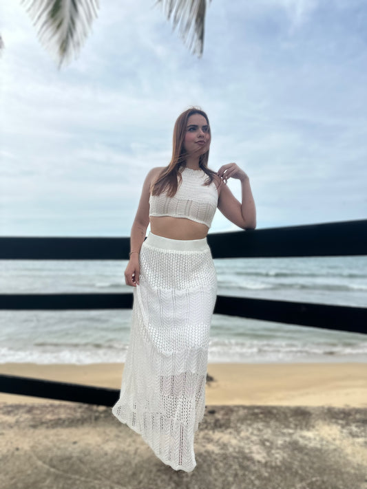 Crochet Knit Halter Set