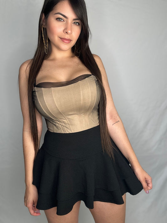 Tiered Ruffle Skort (Black)