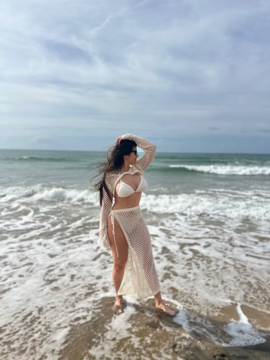 Knit Mesh Beach Cover-Up Set