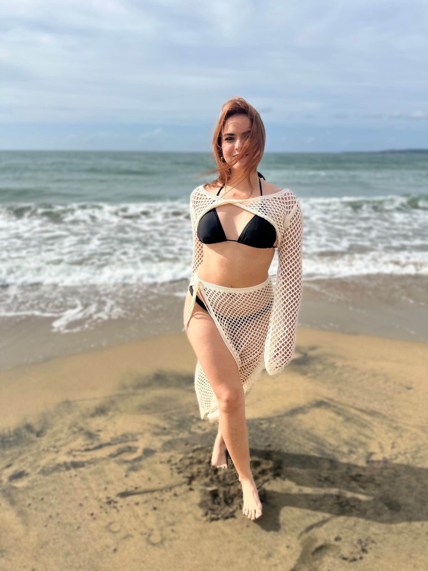 Knit Mesh Beach Cover-Up Set