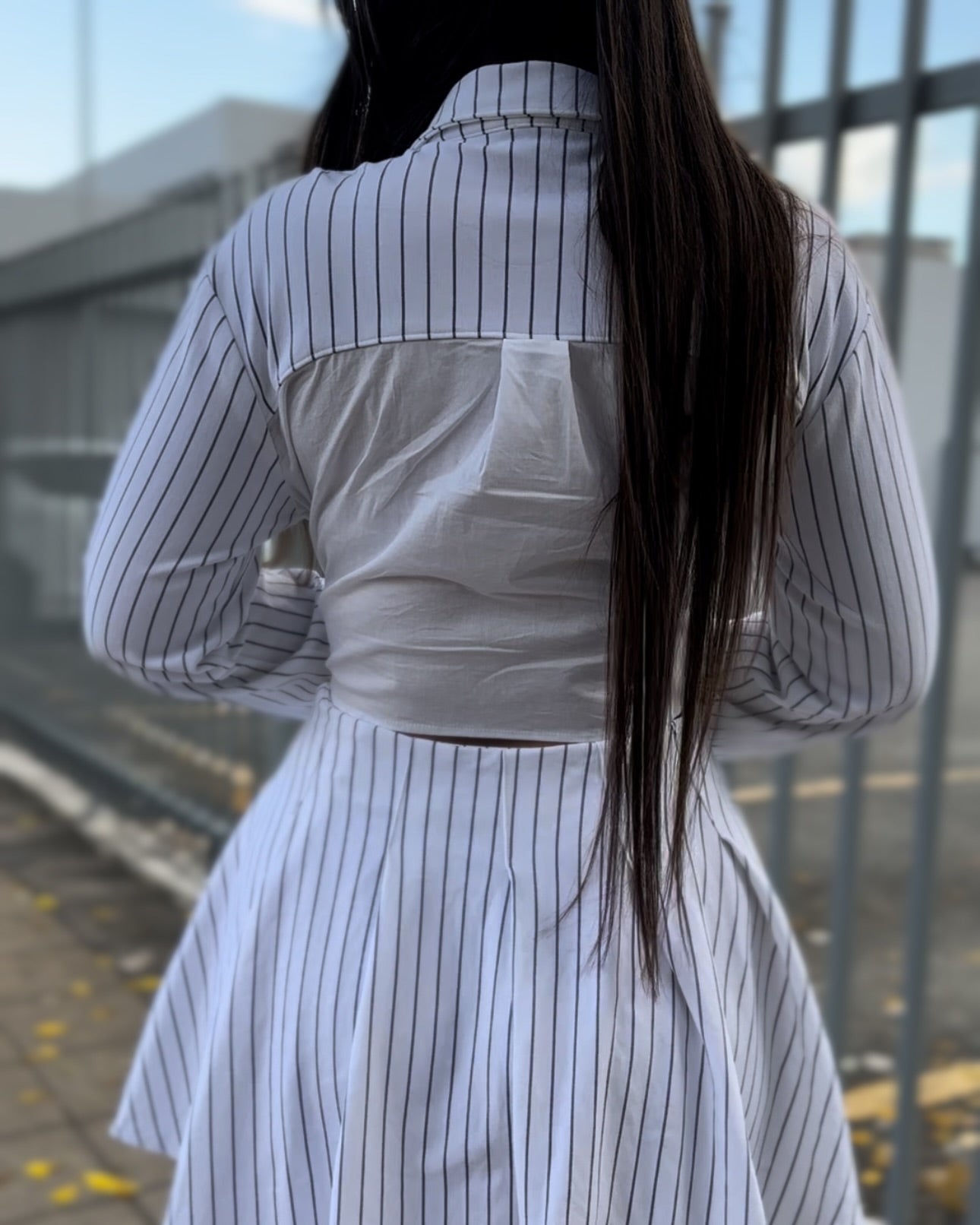 White pinstripe