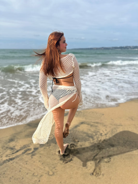 Knit Mesh Beach Cover-Up Set