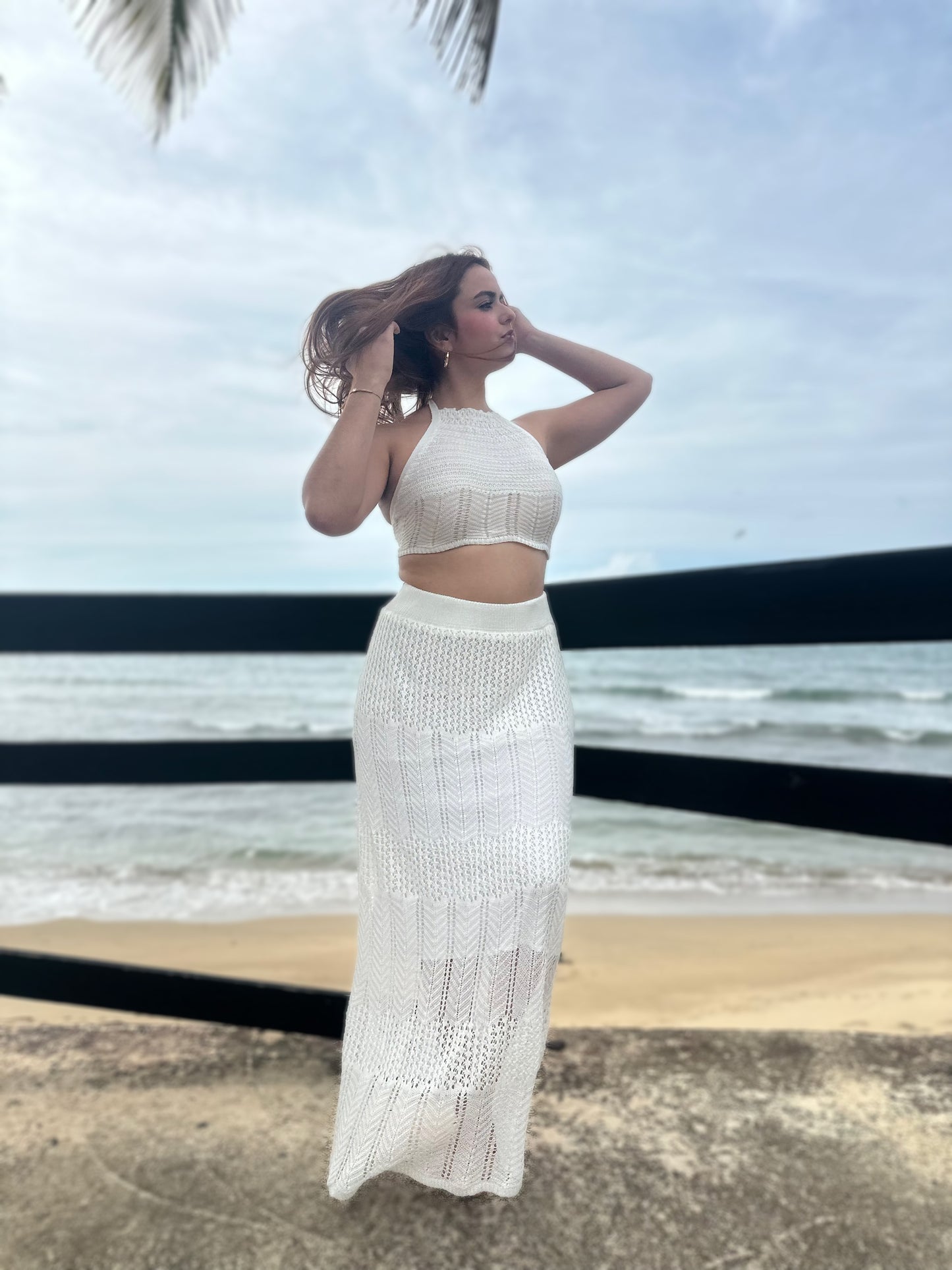 Crochet Knit Halter Set